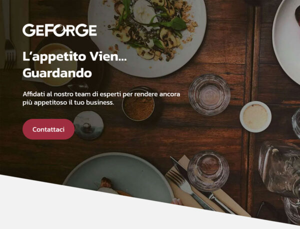 Landing page settore food